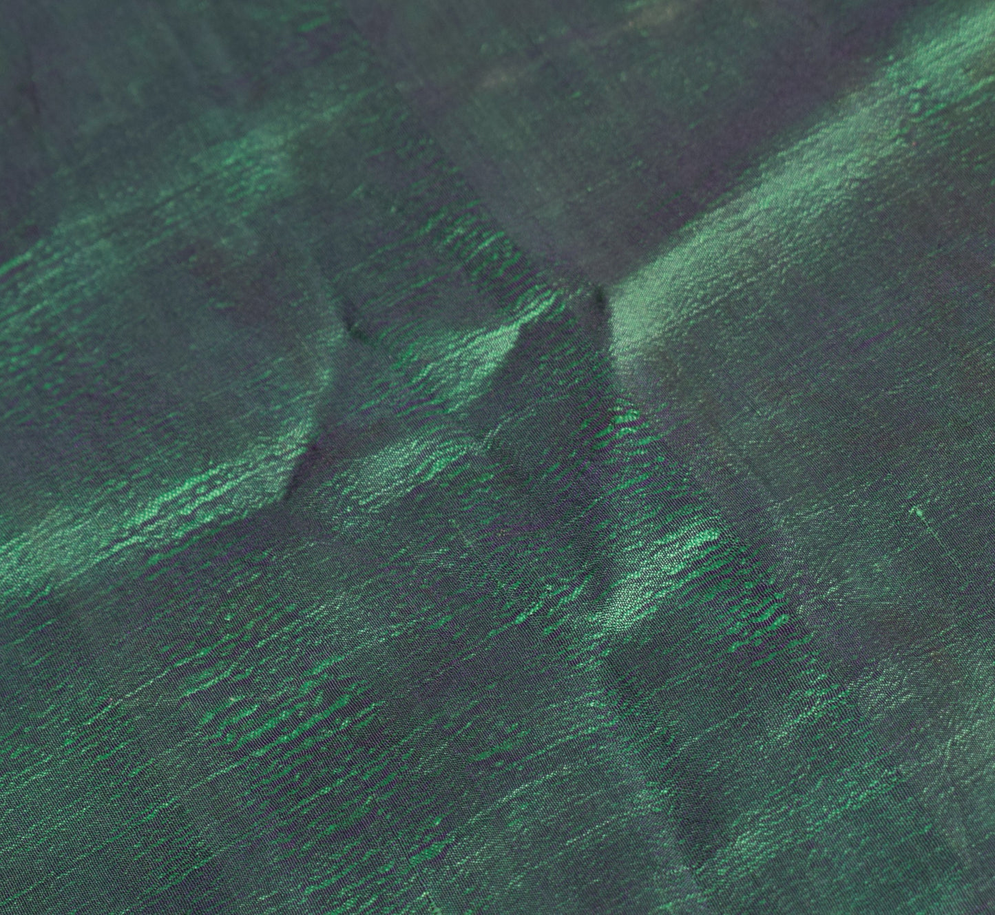 Sushila Vintage Dual Toned GreenSari Remnant Scrap Pure Silk 4 Yard Craft Fabric