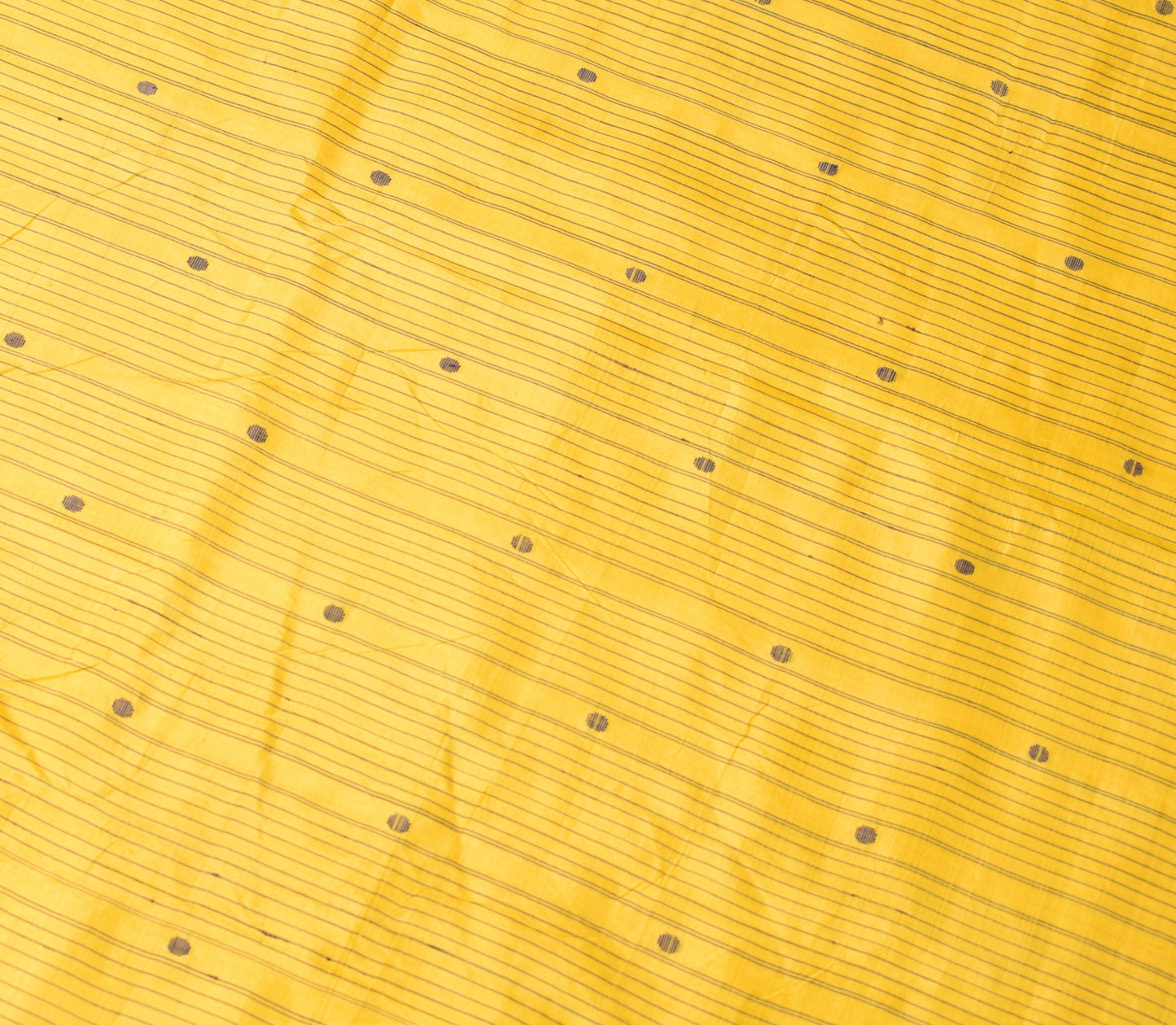 Sushila Vintage Yellow Sari Remnant Scrap Pure Silk Hand woven 5 YD Craft Fabric