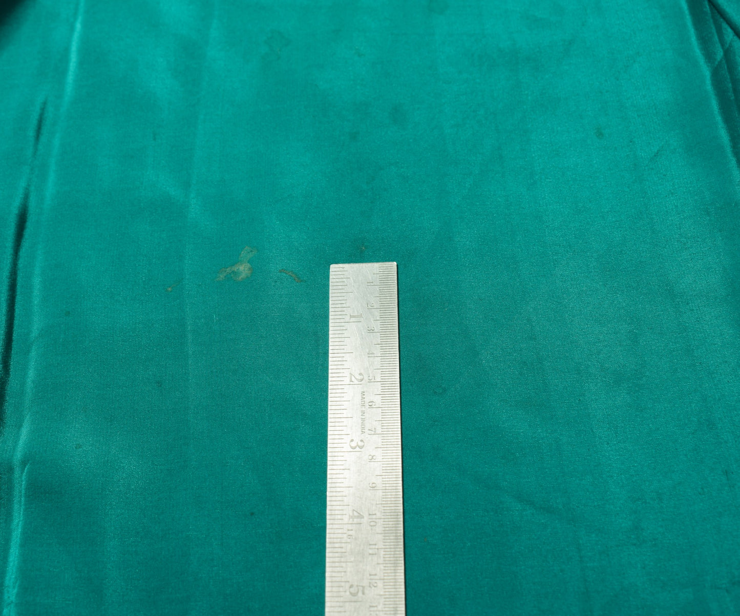 Sushila Vintage Pure Creep Silk Sari Remnant Scrap Teal Green Soft Craft Fabric