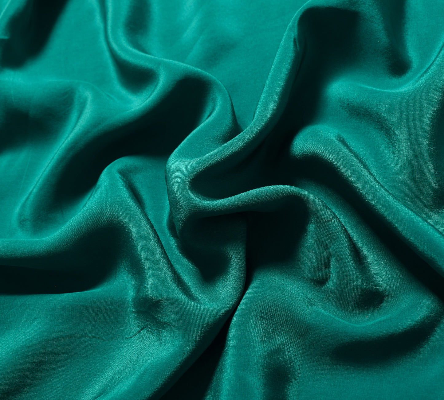 Sushila Vintage Pure Creep Silk Sari Remnant Scrap Teal Green Soft Craft Fabric
