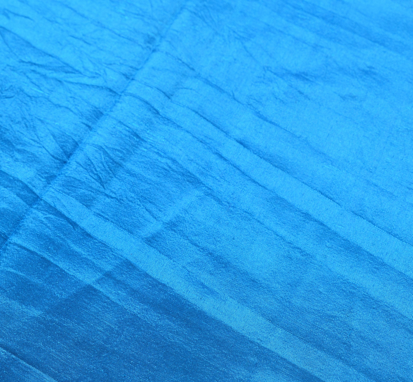 Sushila Vintage Turquoise Blue Sari Remnant Scrap Pure Silk Indian Craft Fabric