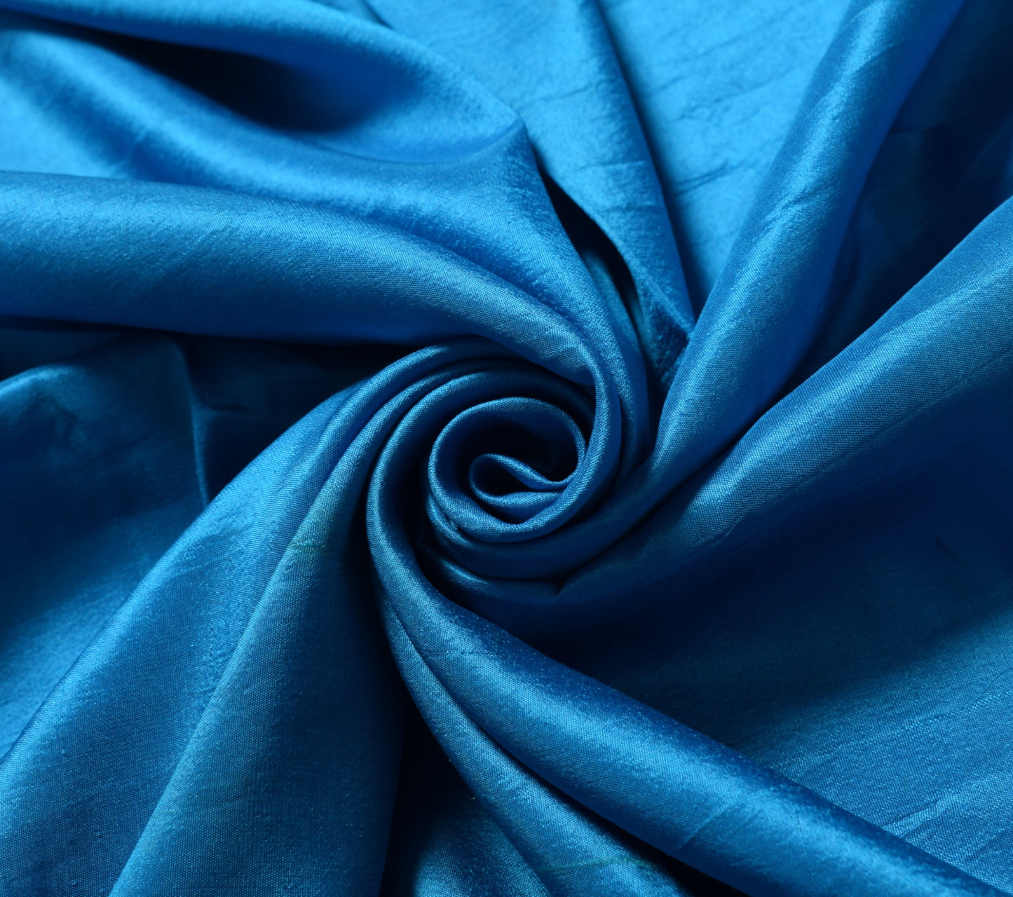 Sushila Vintage Turquoise Blue Sari Remnant Scrap Pure Silk Indian Craft Fabric