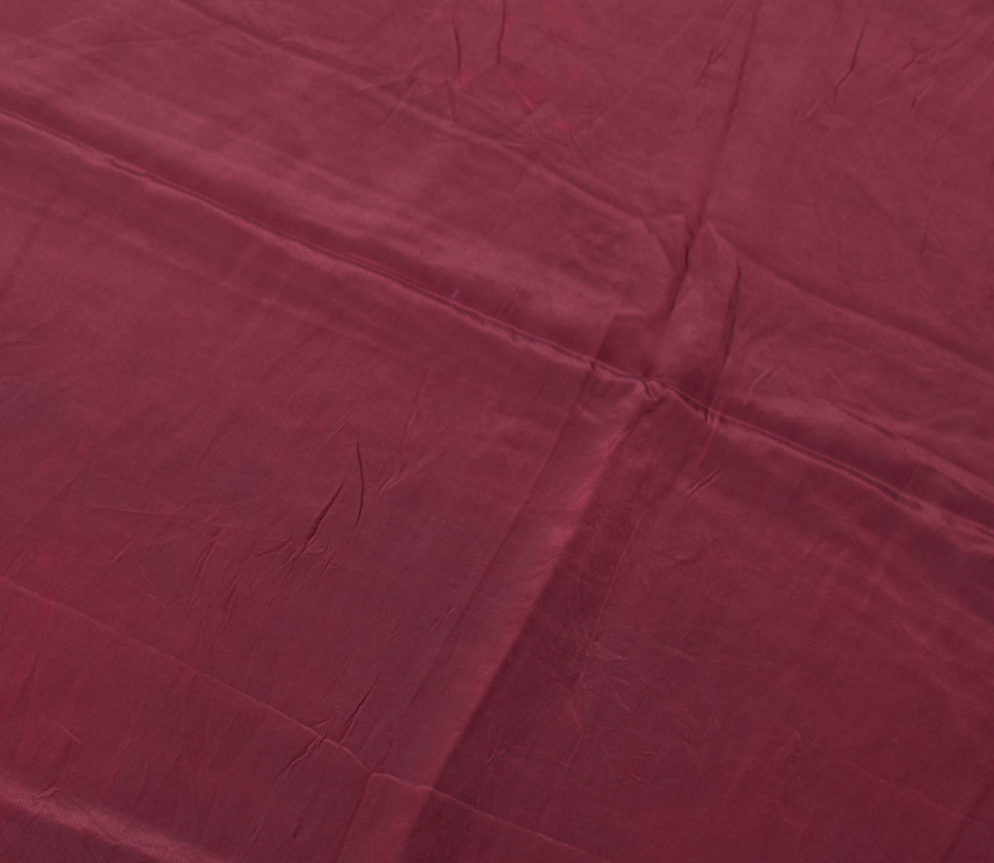 Sushila Vintage Maroon Sari Remnant Scrap Pure Crepe Silk 4 Yard Craft Fabric