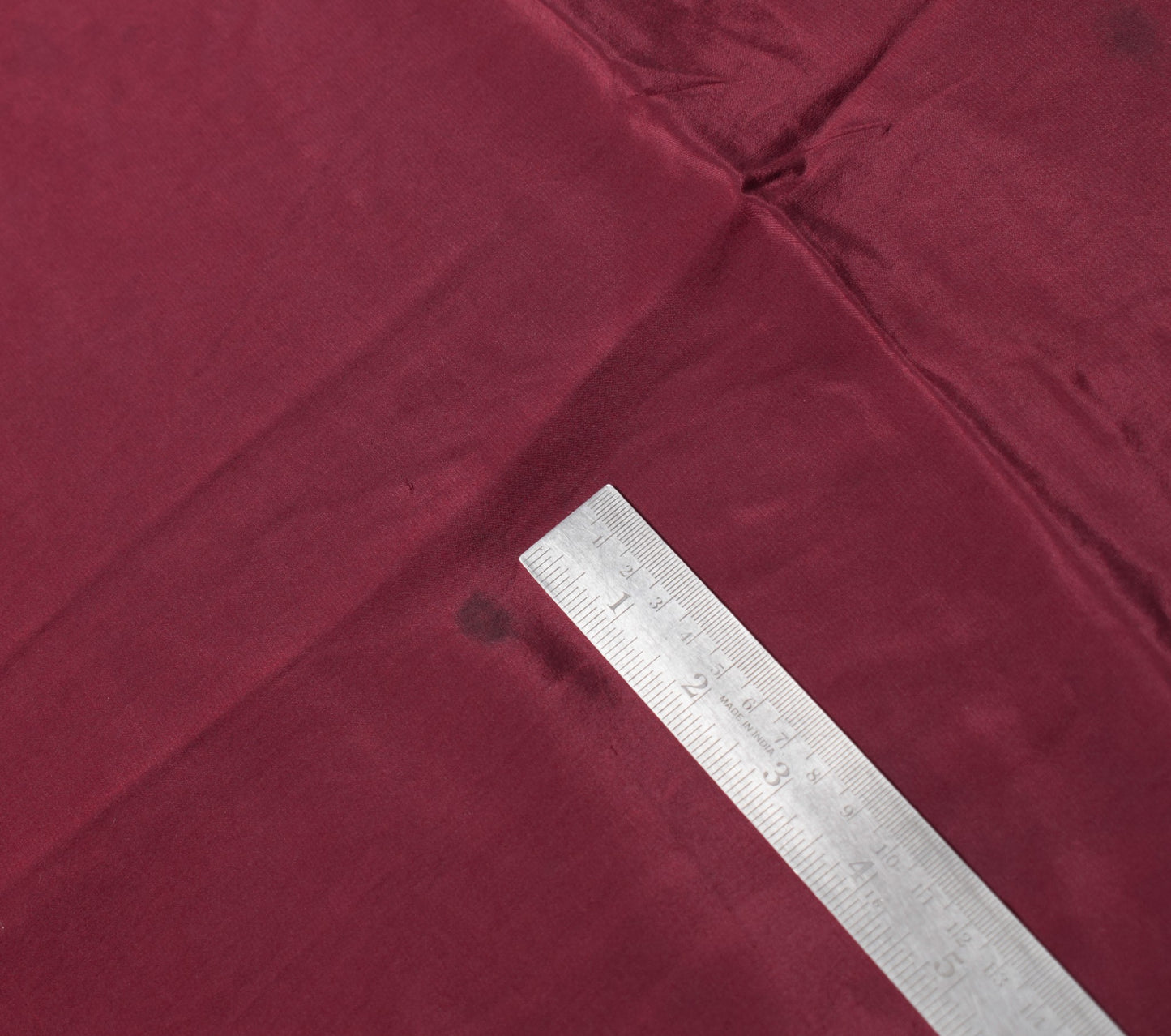 Sushila Vintage Maroon Sari Remnant Scrap Pure Crepe Silk 4 Yard Craft Fabric