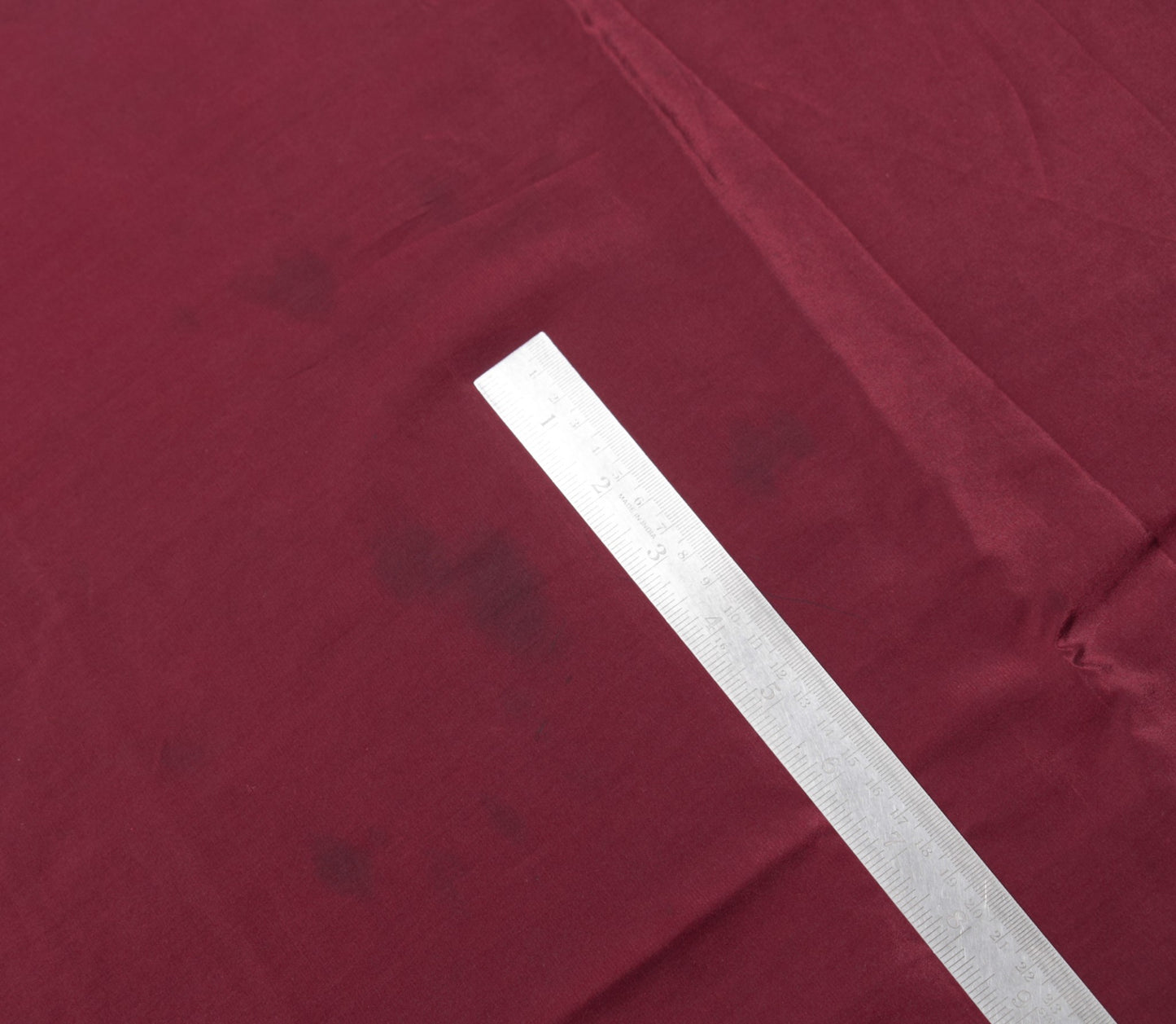 Sushila Vintage Maroon Sari Remnant Scrap Pure Crepe Silk 4 Yard Craft Fabric