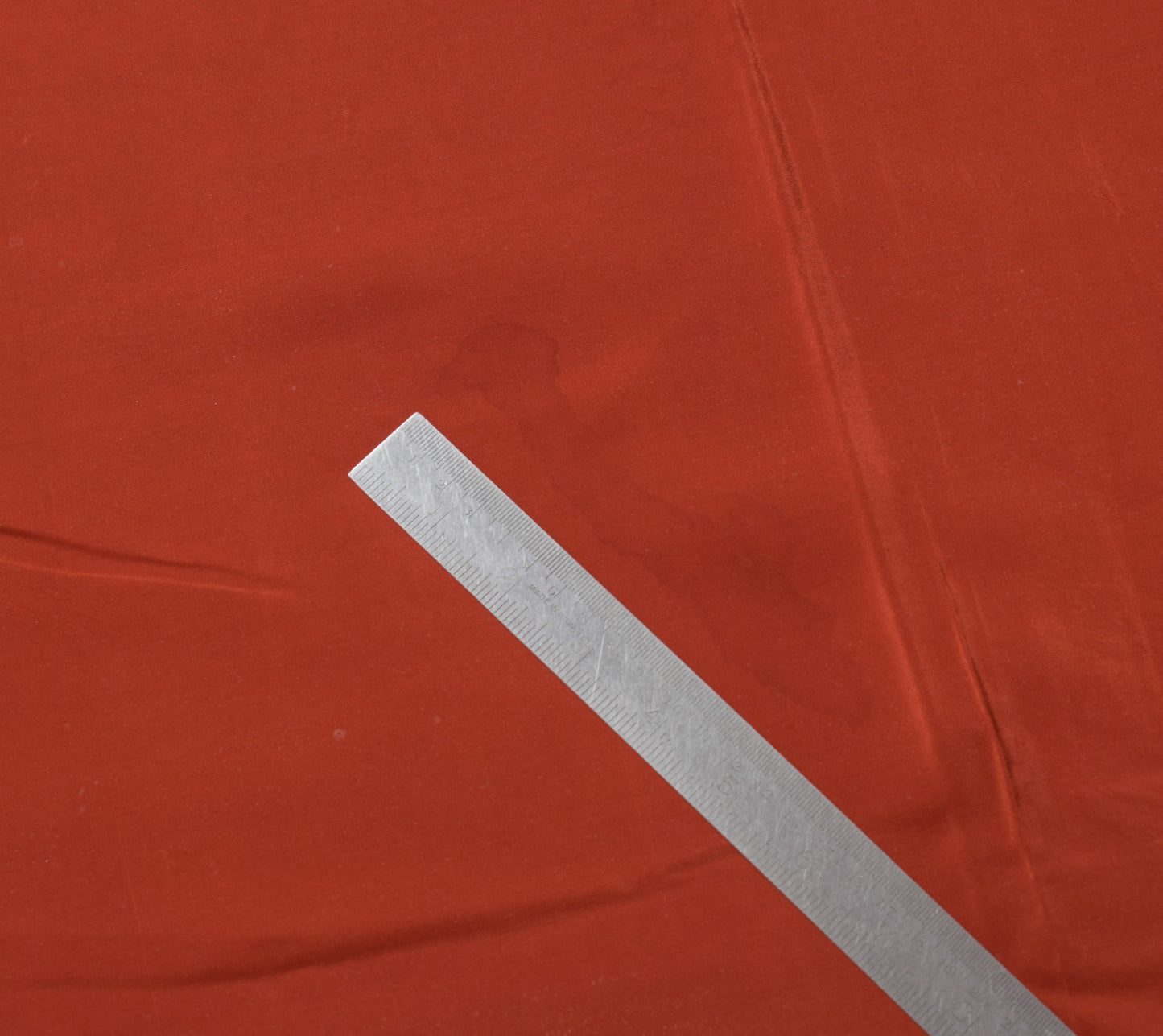 Sushila Vintage Rust Sari Remnant Scrap Pure Crepe Silk Indian Soft Craft Fabric