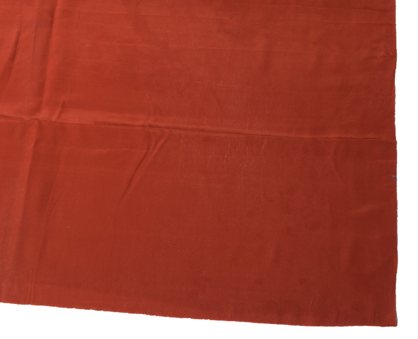Sushila Vintage Rust Sari Remnant Scrap Pure Crepe Silk Indian Soft Craft Fabric