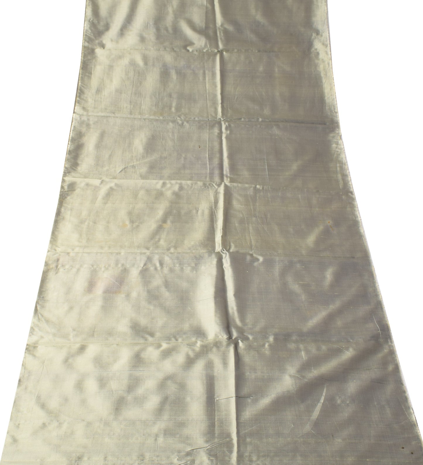 Sushila Vintage Gray Sari Remnant Scrap Pure Silk Multi-Purpose Craft Fabric