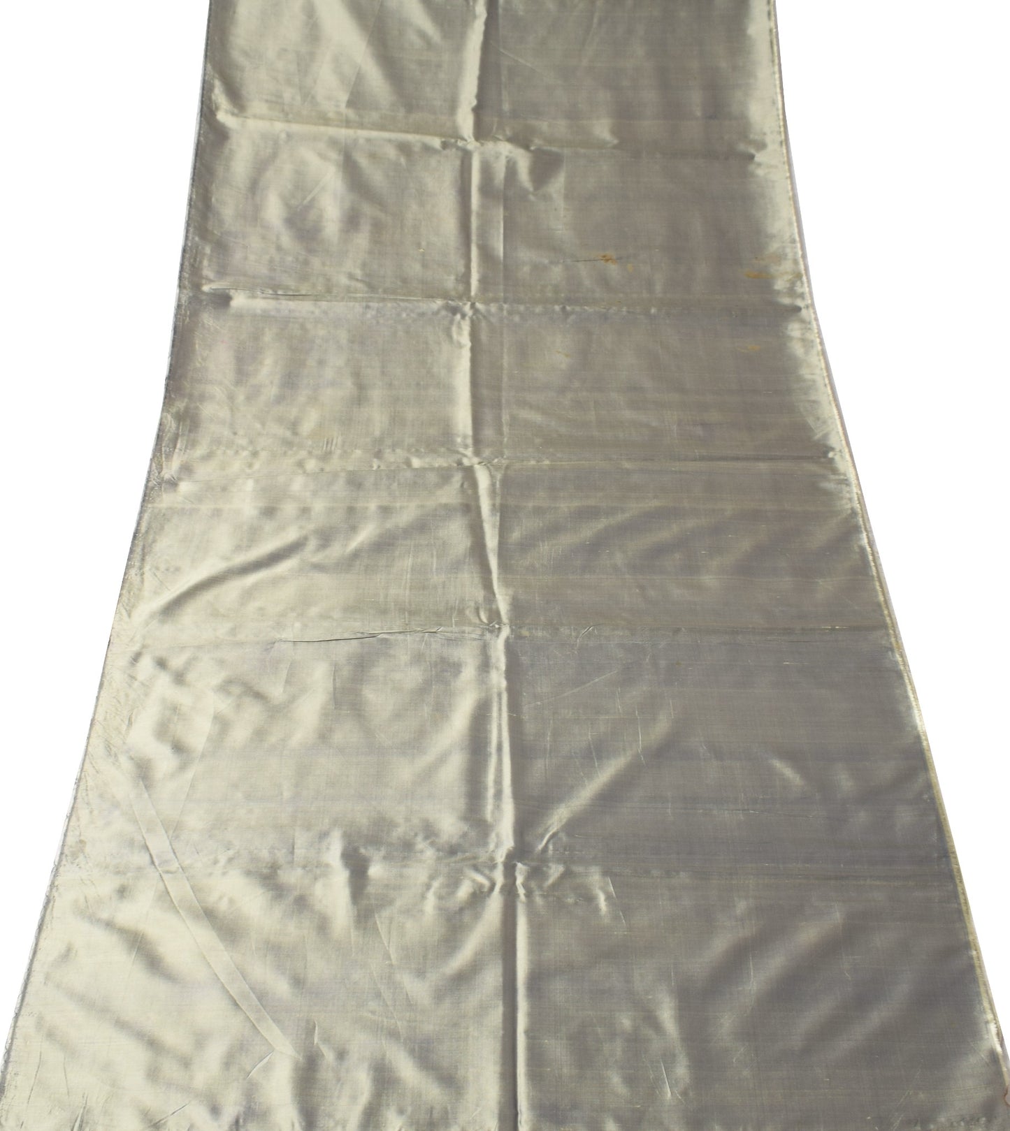 Sushila Vintage Gray Sari Remnant Scrap Pure Silk Multi-Purpose Craft Fabric