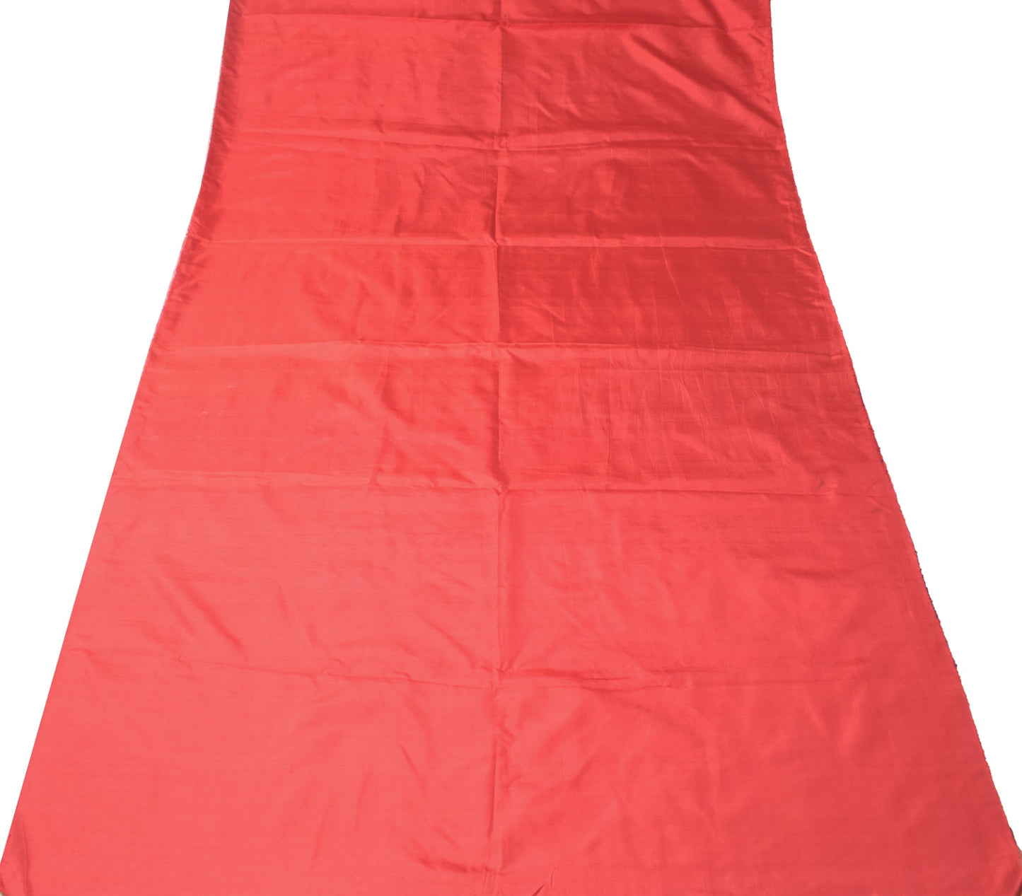 Sushila Vintage Plain Red Sari Remnant Scrap Multi-Purpose PureSilk Craft Fabric
