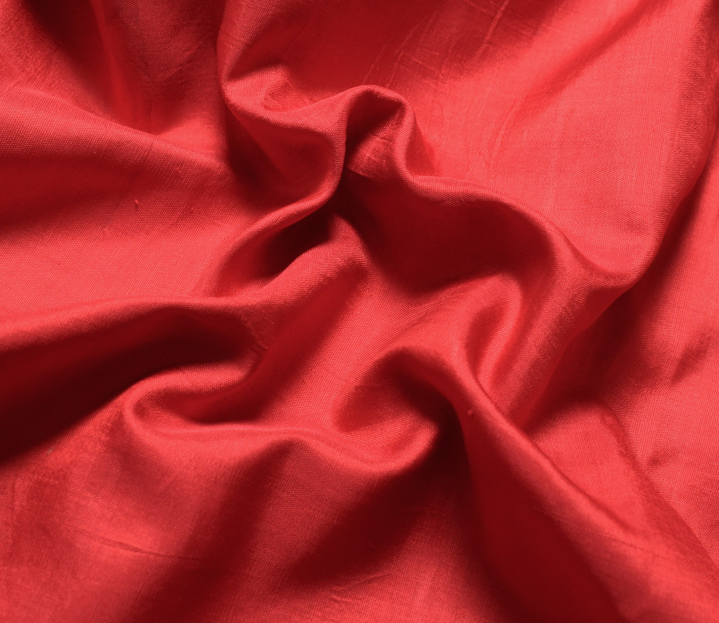 Sushila Vintage Plain Red Sari Remnant Scrap Multi-Purpose PureSilk Craft Fabric