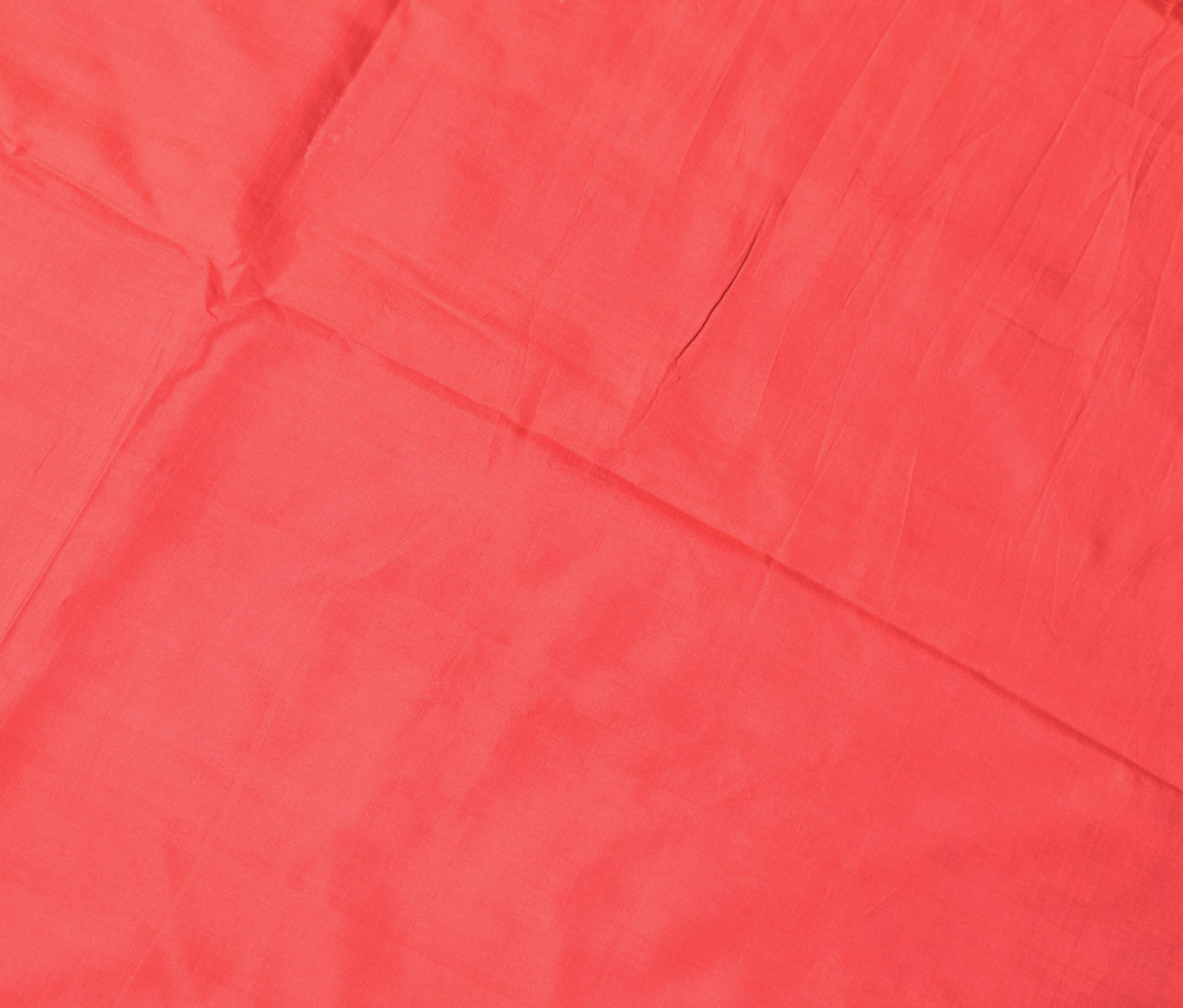 Sushila Vintage Plain Red Sari Remnant Scrap Multi-Purpose PureSilk Craft Fabric