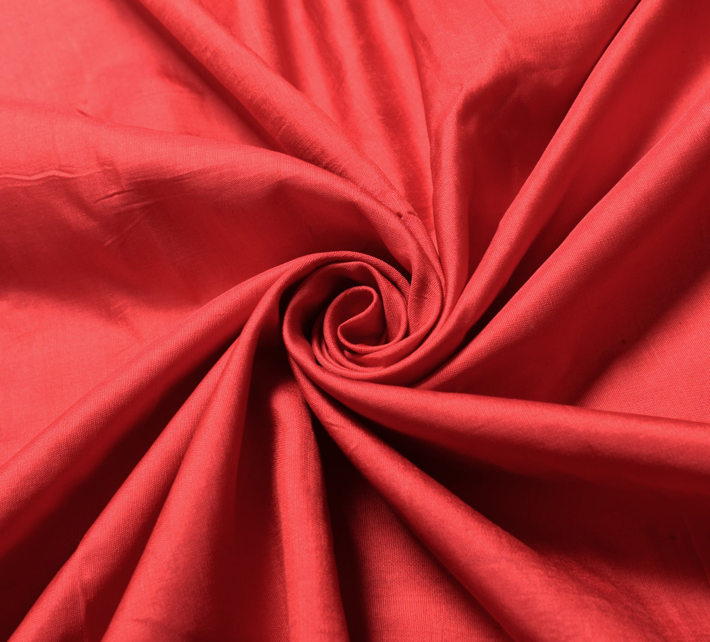 Sushila Vintage Plain Red Sari Remnant Scrap Multi-Purpose PureSilk Craft Fabric