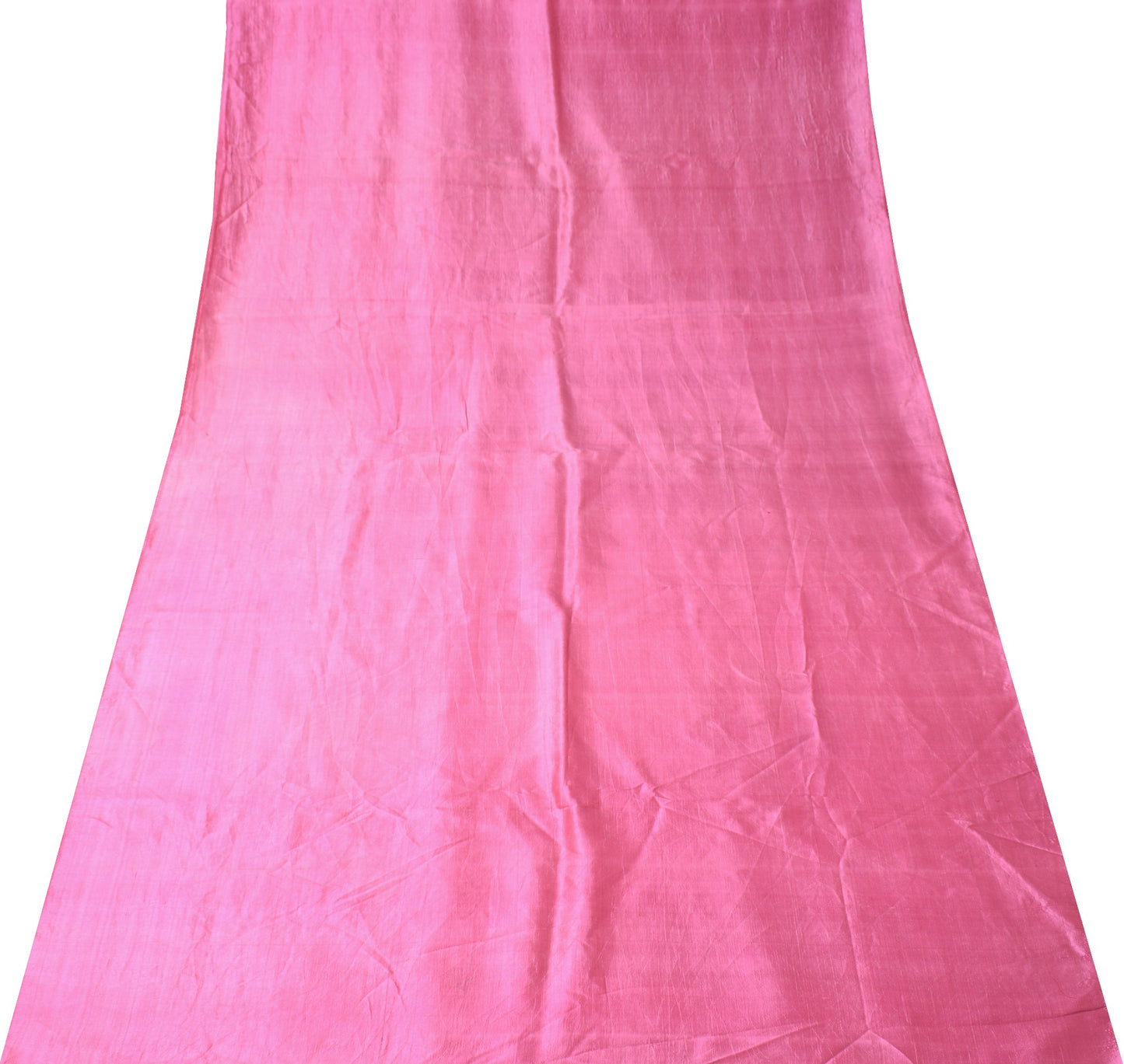Sushila Vintage Pink Sari Remnant Scrap Dual Tone Pure Silk 4 Yard Craft Fabric