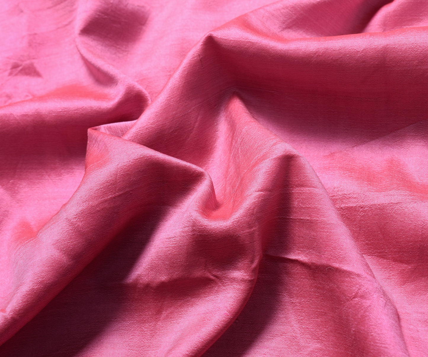 Sushila Vintage Pink Sari Remnant Scrap Dual Tone Pure Silk 4 Yard Craft Fabric