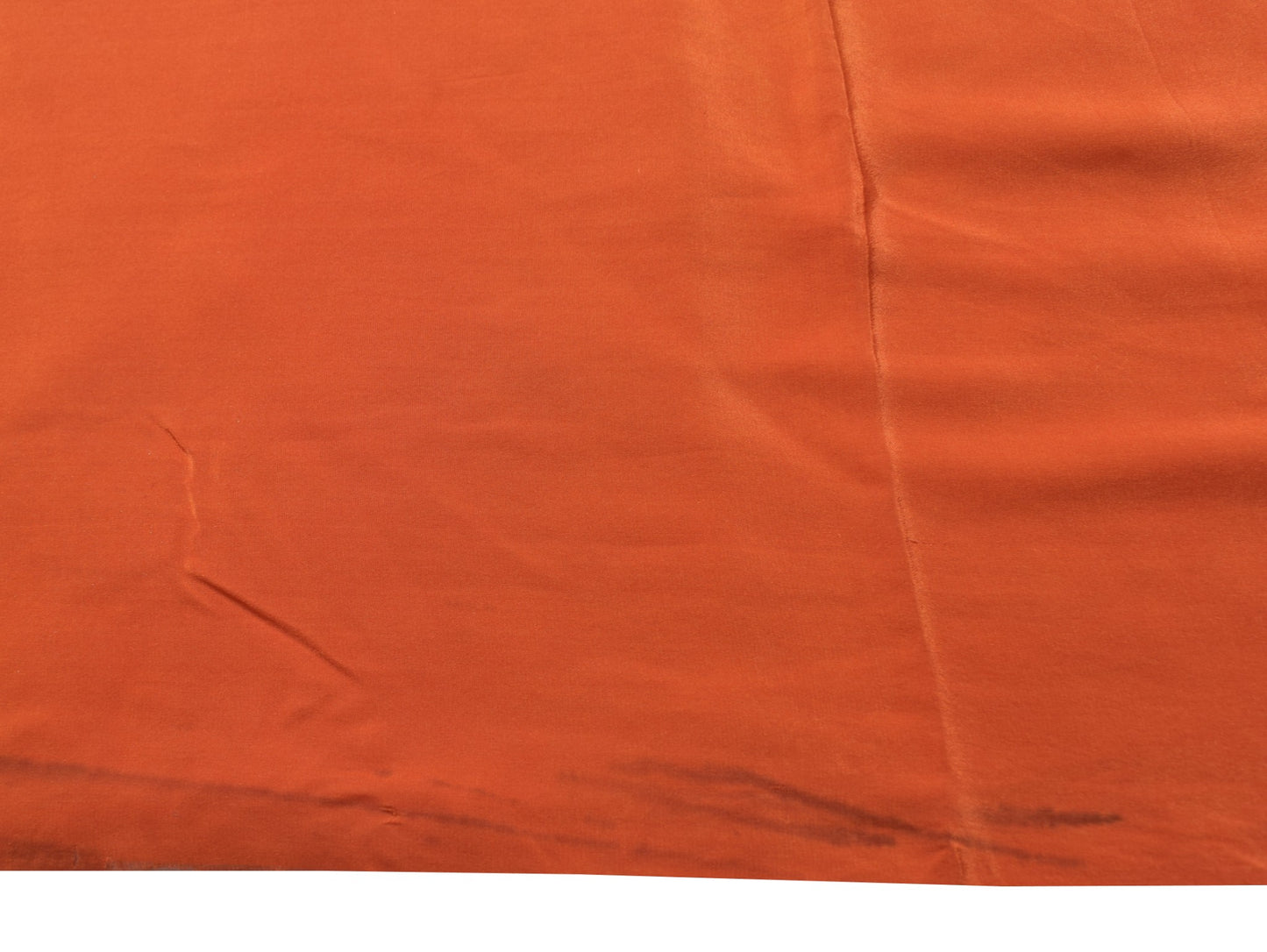 Sushila Vintage Pure Crepe Silk Sari Remnant Scrap Orange 4 Yard Craft Fabric