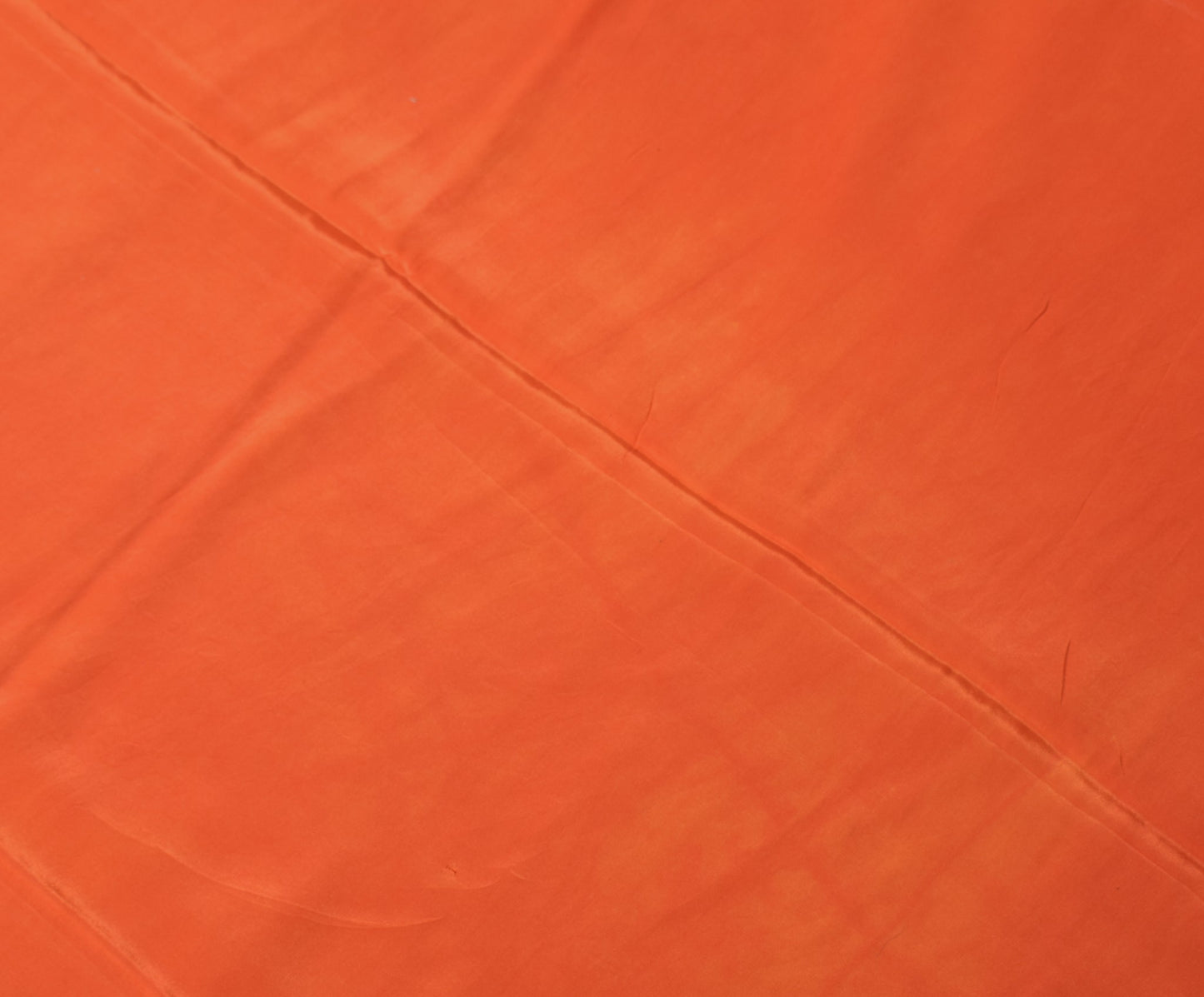 Sushila Vintage Pure Crepe Silk Sari Remnant Scrap Orange 4 Yard Craft Fabric