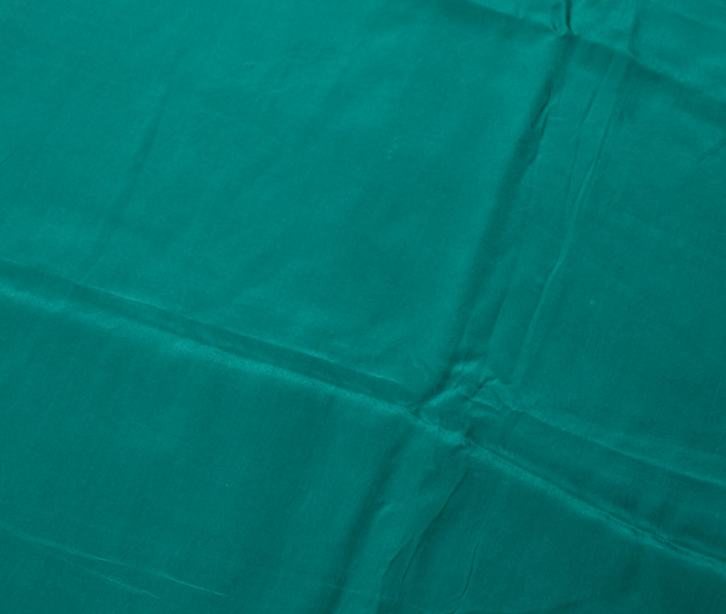 Sushila Vintage Teal Green Sari Remnant Scrap Pure Crepe Silk 4 Yds Craft Fabric