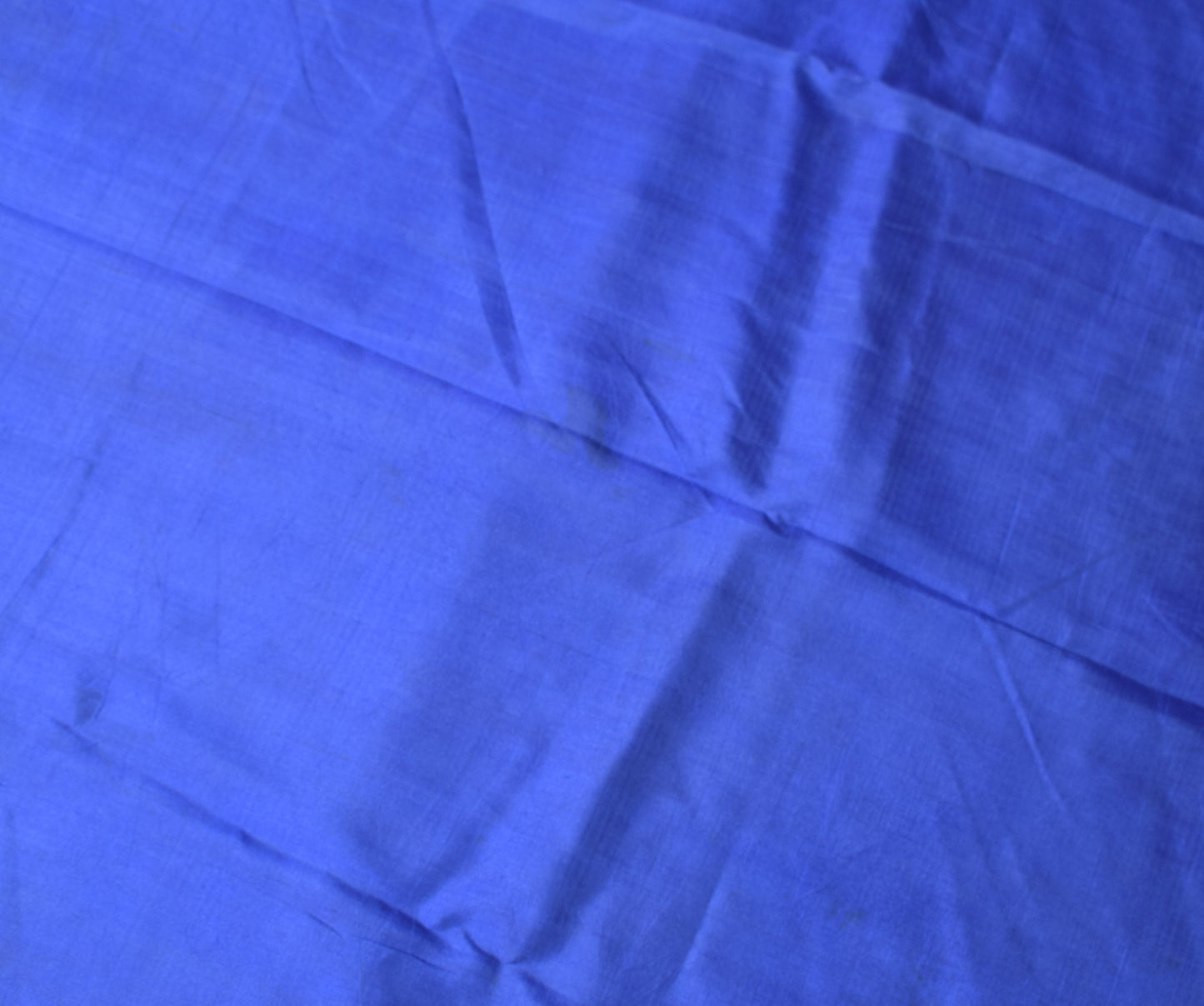 Sushila Vintage Blue Sari Remnant Scrap Multi-Purpose Pure Silk Craft Fabric