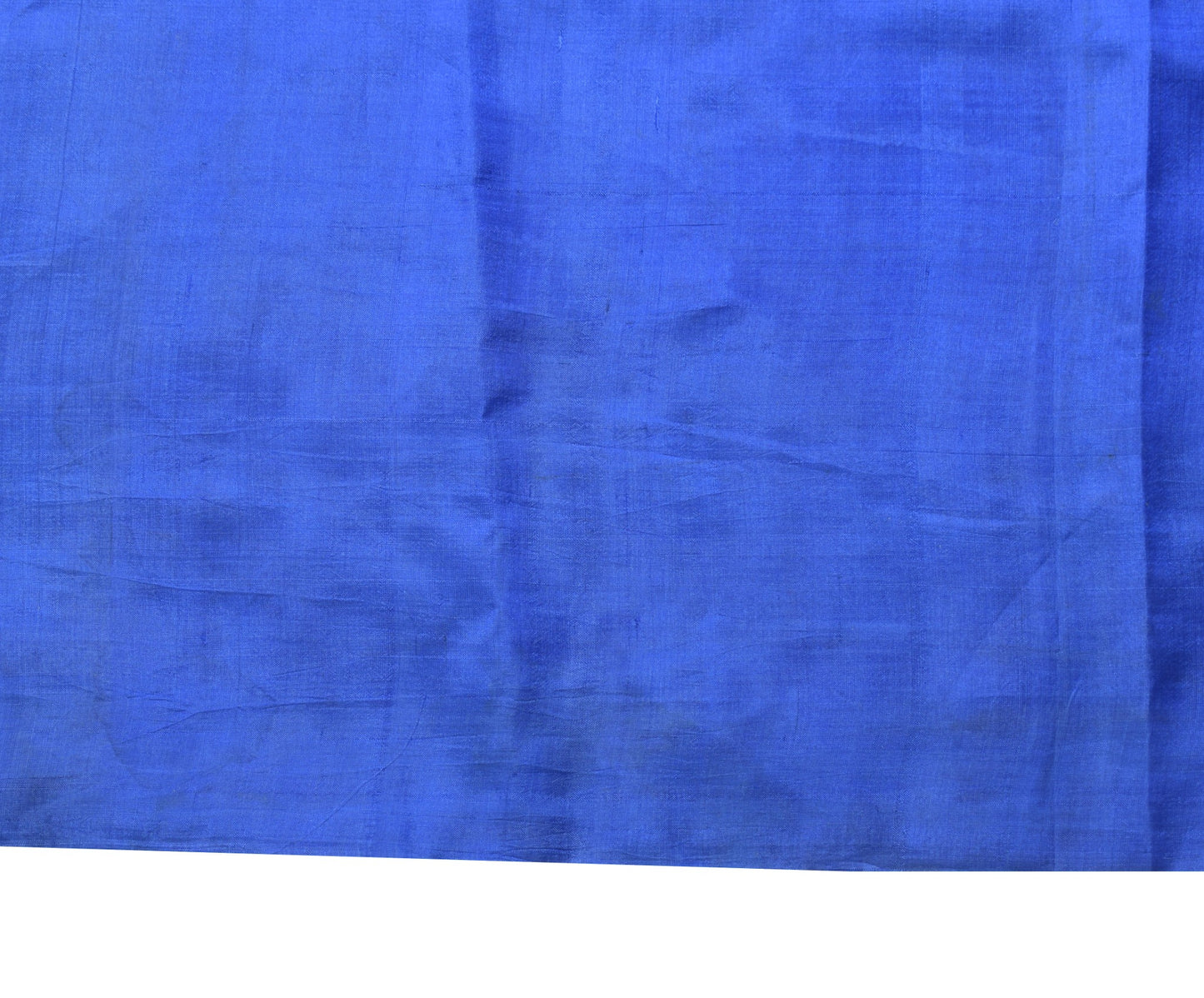 Sushila Vintage Blue Sari Remnant Scrap Multi-Purpose Pure Silk Craft Fabric