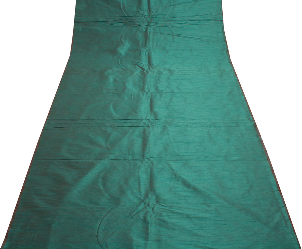 45"Teal Green Blend Silk Dupioni Slub Drape Panel Craft Dress Fabric By the Yard