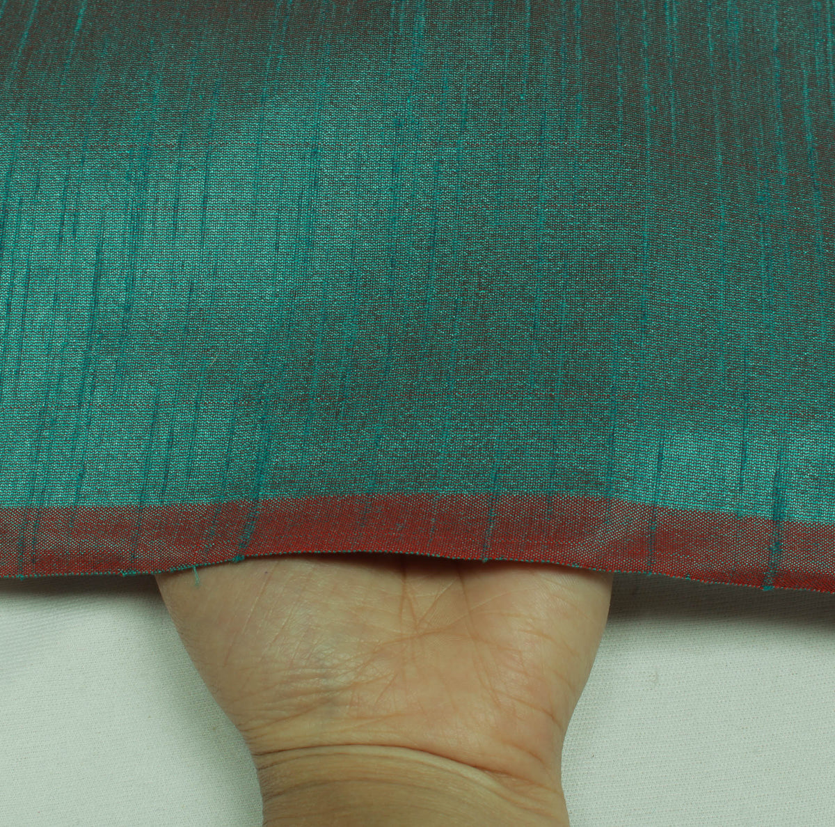 45"Teal Green Blend Silk Dupioni Slub Drape Panel Craft Dress Fabric By the Yard