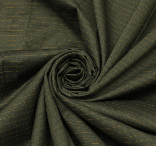 Sushila Vintage Gray Indian Saree 100% Pure Cotton Woven Floral Sari Fabric