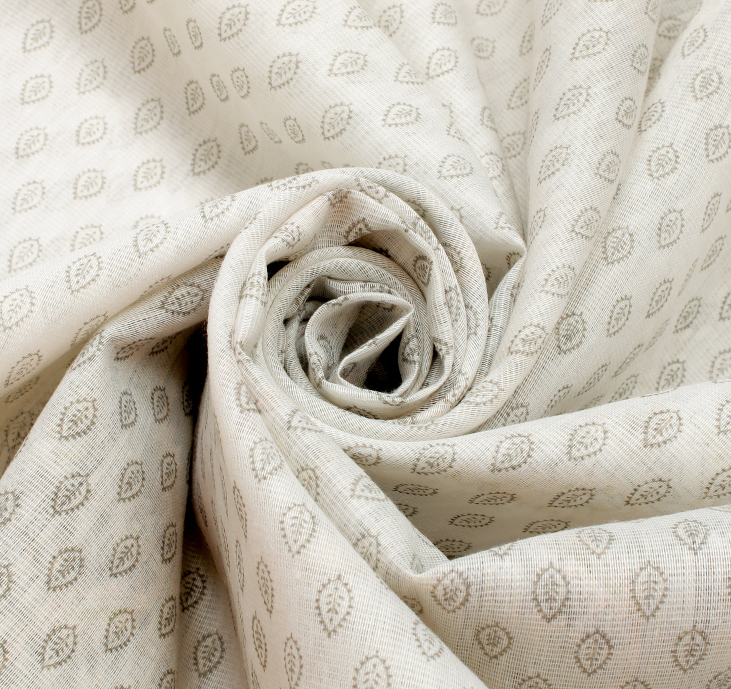Sushila Vintage White Saree Blend Cotton Printed & Hand Embroidered Sari Fabric