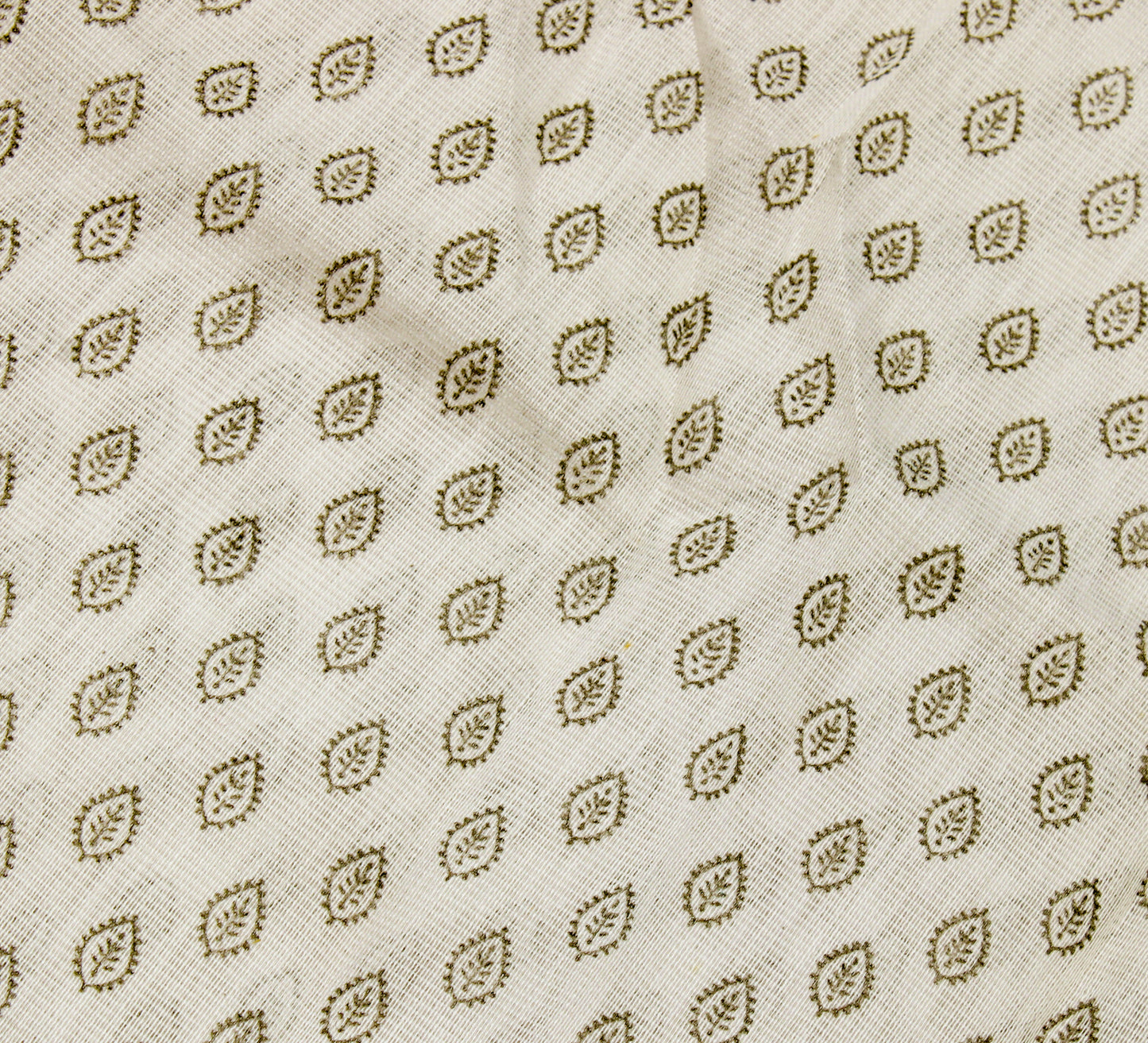 Sushila Vintage White Saree Blend Cotton Printed & Hand Embroidered Sari Fabric