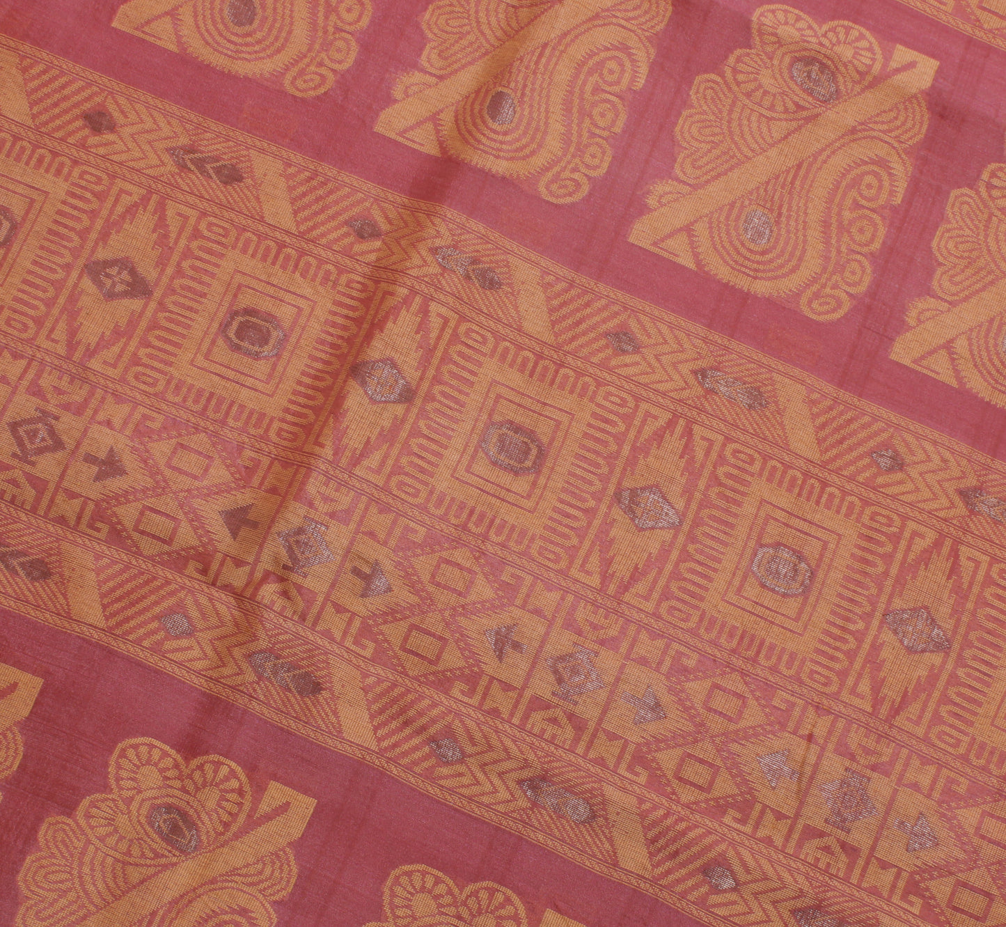 Sushila Vintage Indian Saree 100% Pure Silk Woven Floral Sari Craft 5 YD Fabric