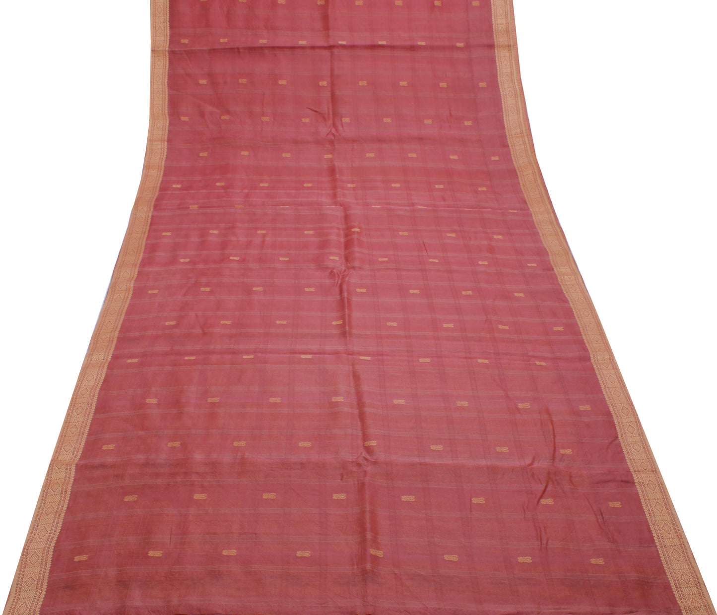 Sushila Vintage Indian Saree 100% Pure Silk Woven Floral Sari Craft 5 YD Fabric