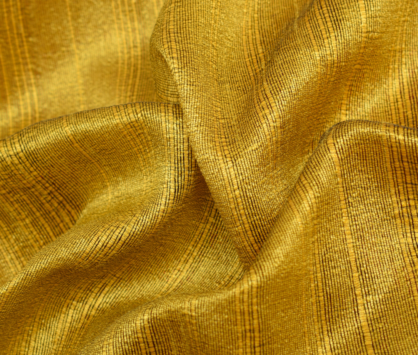 Sushila Vintage Yellow Indian Saree Art Silk Woven Stripes Sari 5YD Craft Fabric