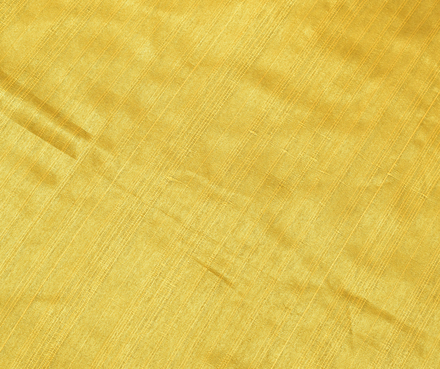 Sushila Vintage Yellow Indian Saree Art Silk Woven Stripes Sari 5YD Craft Fabric