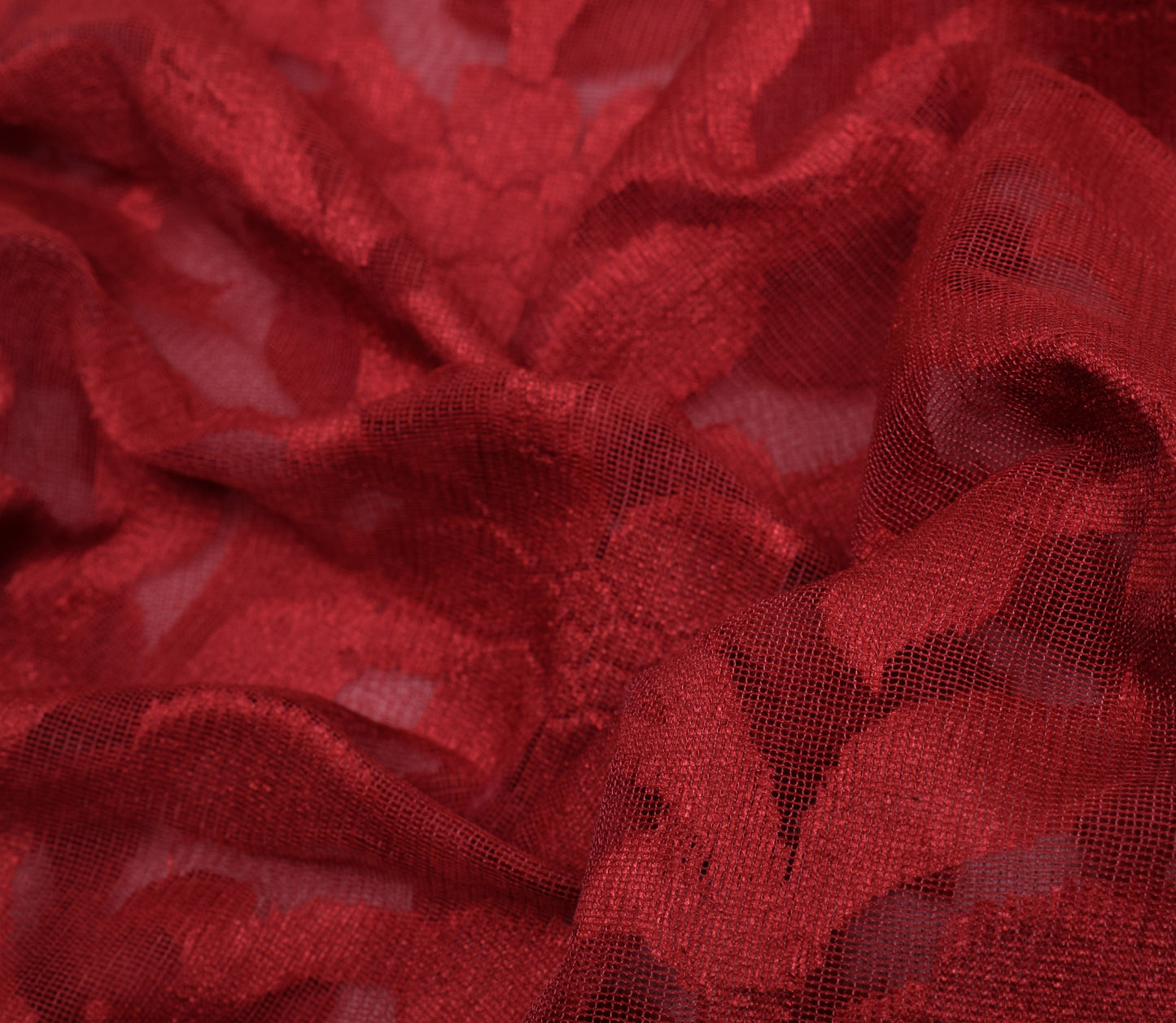 Sushila Vintage Maroon Indian Saree Art Silk Floral Patch Work Sari Craft Fabric