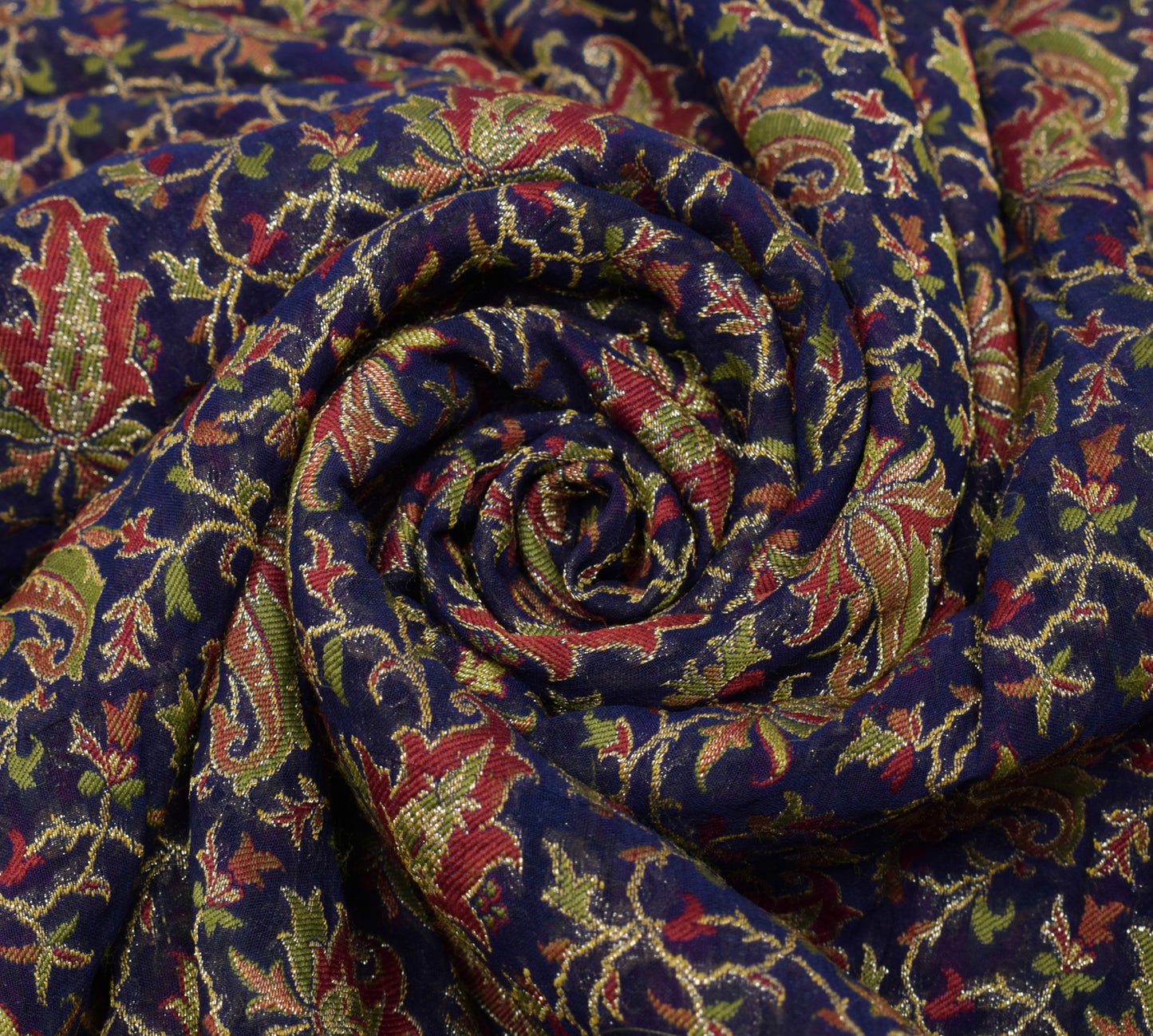 Sushila Vintage Blue HEAVY Saree 100% Pure Banarasi Georgette Woven Sari Craft Fabric