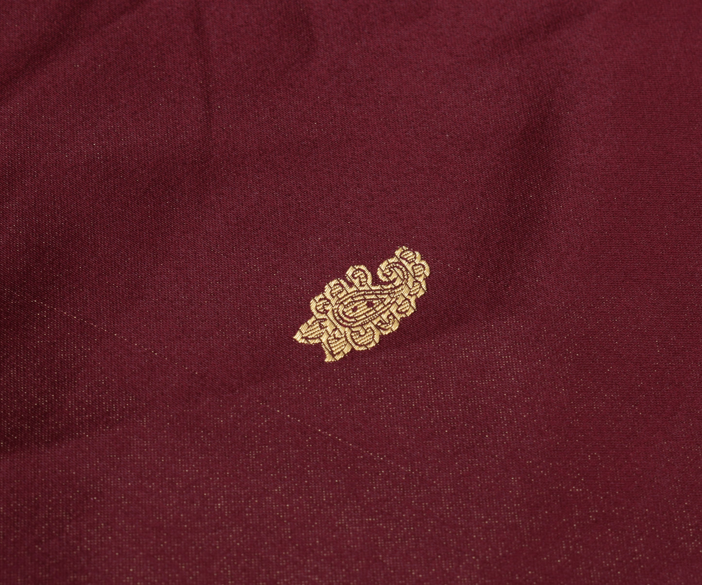 Sushila Vintage Maroon Saree Blend Satin Silk Woven Paisley Soft 5YD Sari Fabric