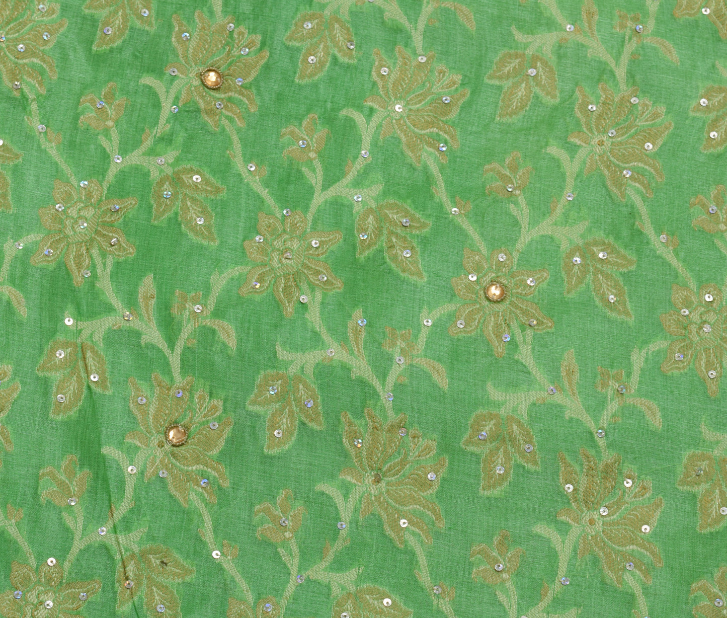 Sushila Vintage Peach Saree 100% Pure Silk Hand Beaded Sari With Blouse Fabric