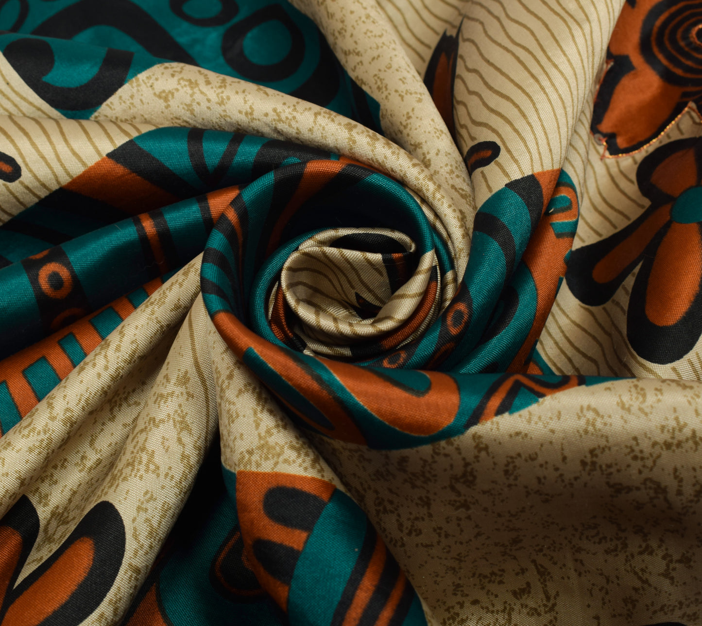 Sushila Vintage Light Brown Saree Art Silk Aari Work Floral Sari Fabric