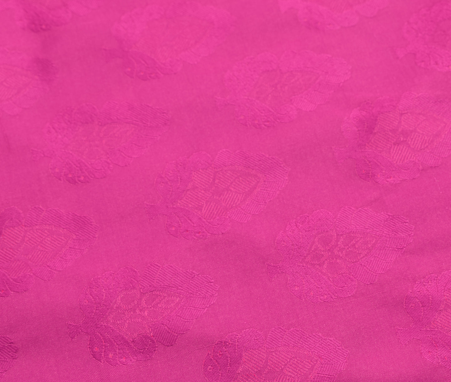 Sushila Vintage Fuchsia Pink Saree Art Silk All Over Woven Floral Sari Fabric