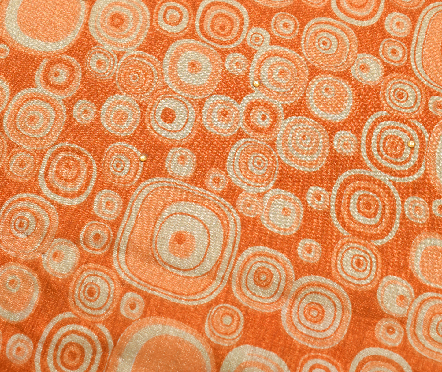 Sushila Vintage Orange Saree Art Silk Woven & Printed Sari 5 Yard Craft Fabric