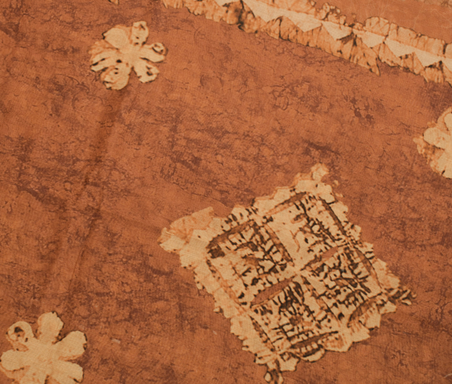 Sushila Vintage Brown Saree Blend Silk Woven & Printed Floral Sari Craft Fabric