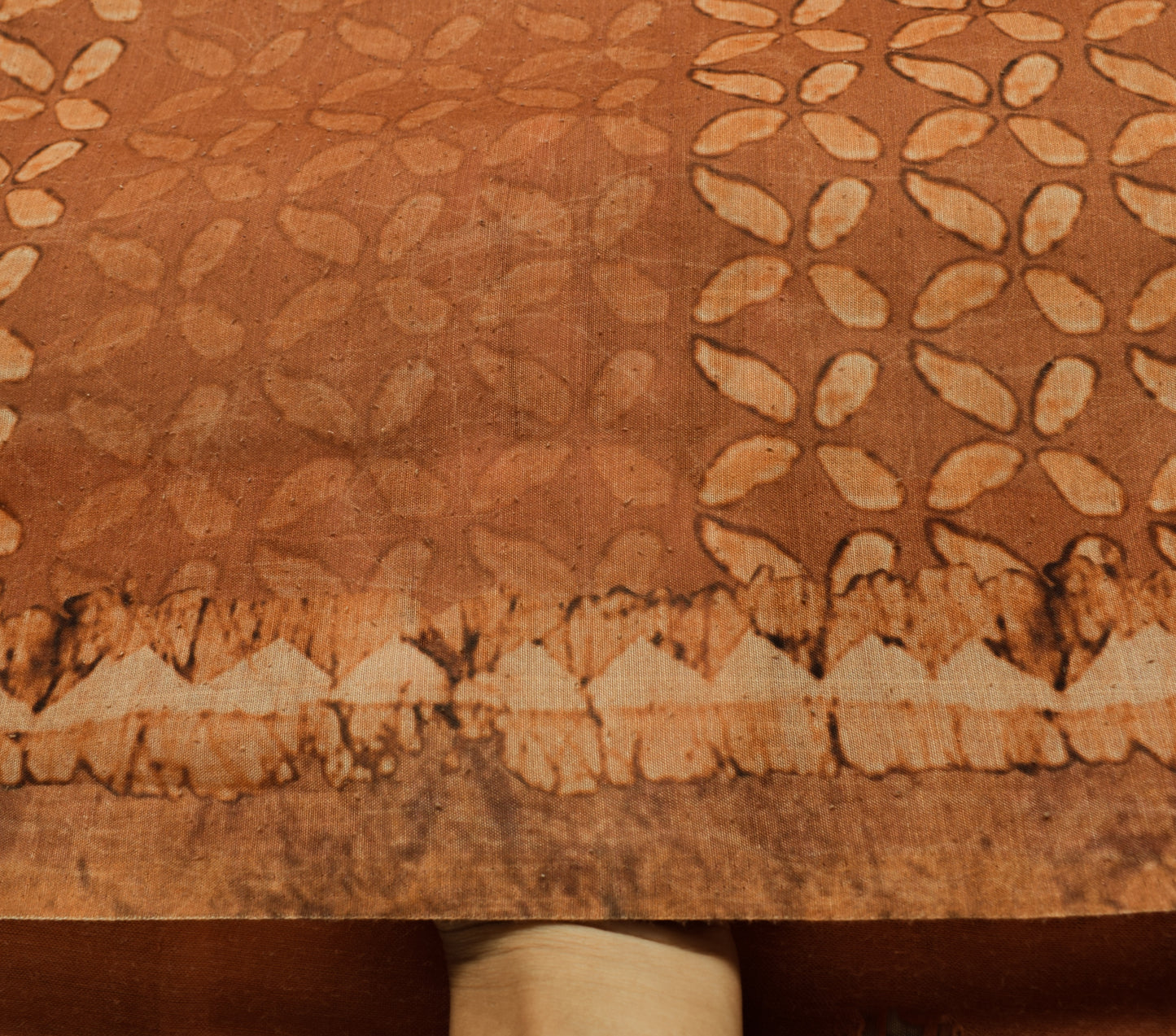 Sushila Vintage Brown Saree Blend Silk Woven & Printed Floral Sari Craft Fabric