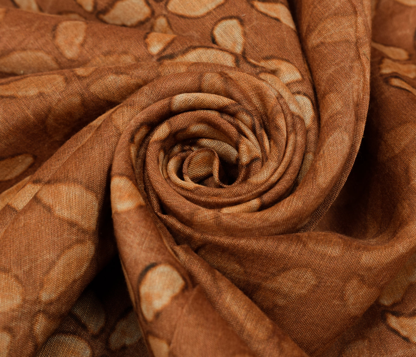 Sushila Vintage Brown Saree Blend Silk Woven & Printed Floral Sari Craft Fabric