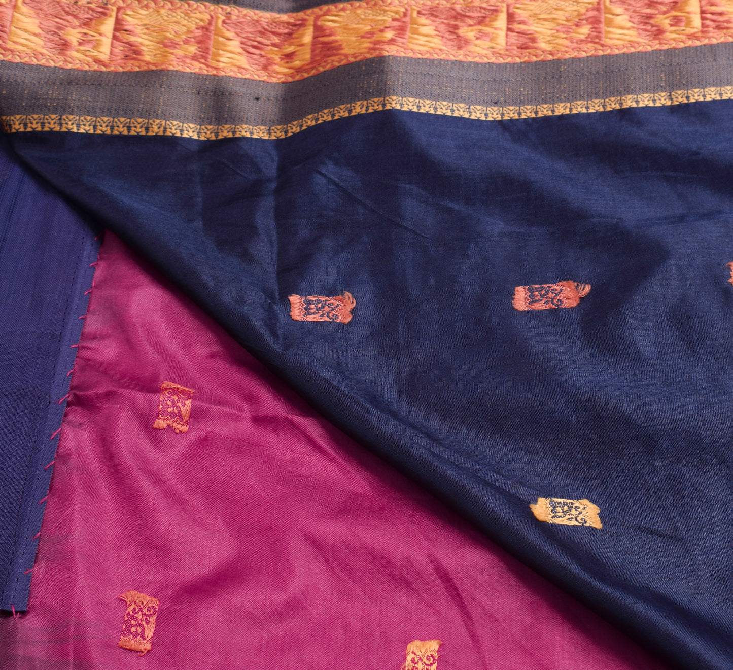 Sushila Vintage Indian Saree Art Silk Baluchari Woven Soft 5YD Sari Craft Fabric