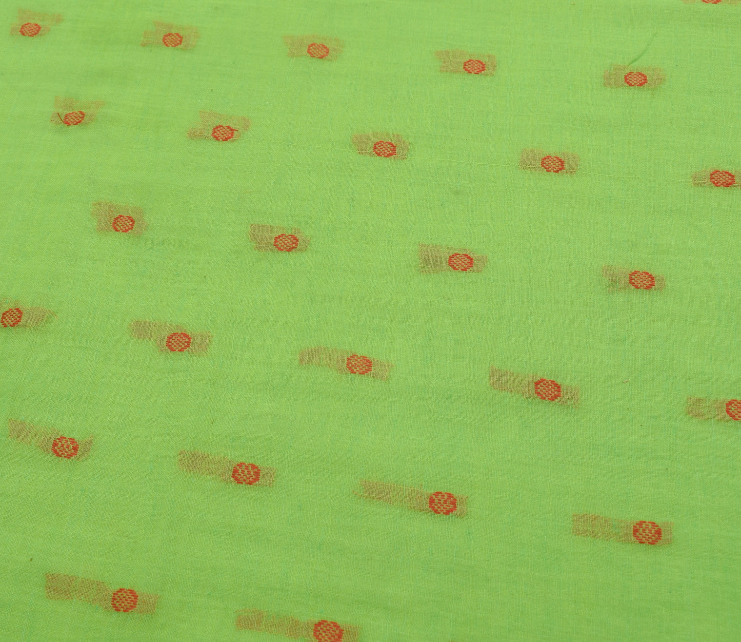 Sushila Vintage Parrot Green Saree 100% Pure Cotton Tant Woven Soft Sari Fabric