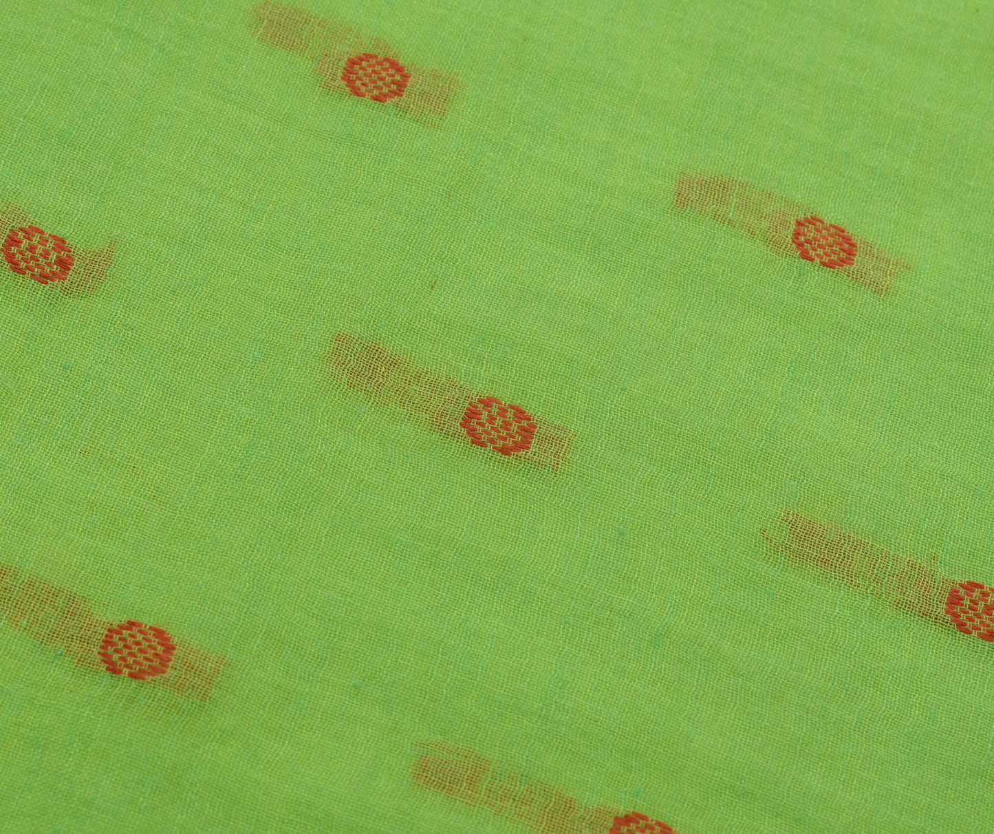 Sushila Vintage Parrot Green Saree 100% Pure Cotton Tant Woven Soft Sari Fabric