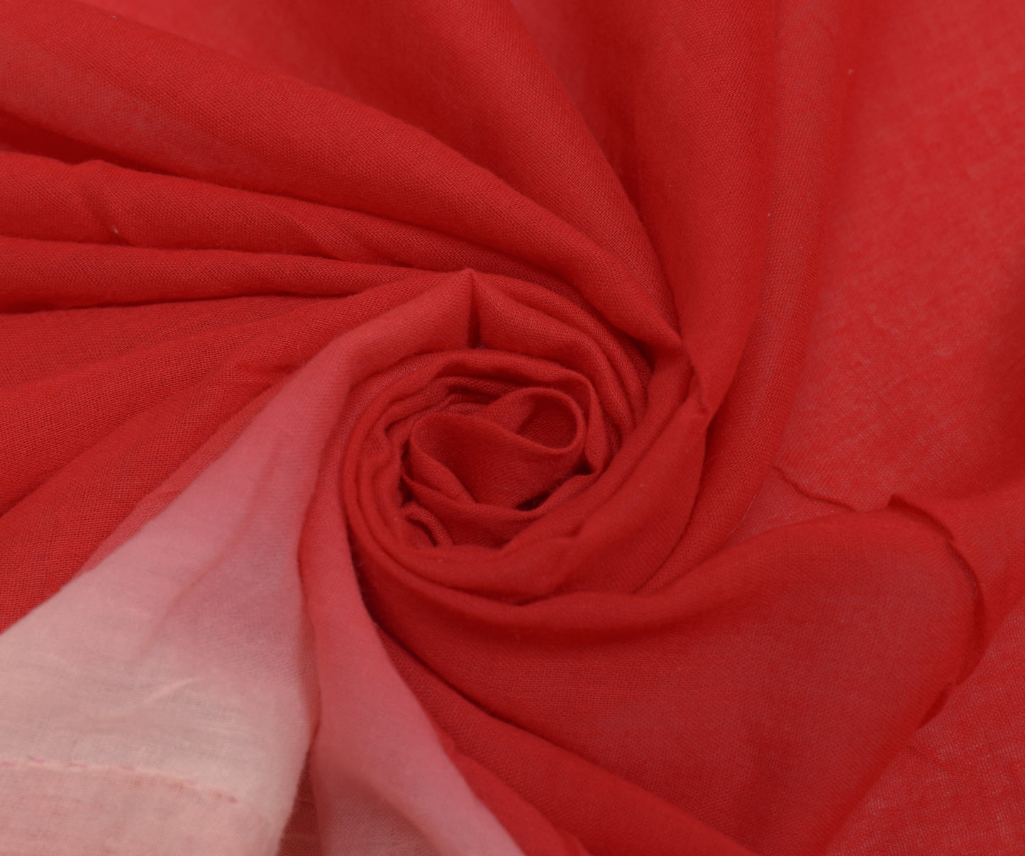 Sushila Vintage Red Saree 100% Pure Cotton Embroidered Floral Soft Sari Fabric