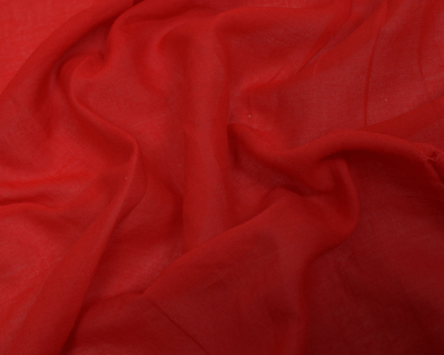 Sushila Vintage Red Saree 100% Pure Cotton Embroidered Floral Soft Sari Fabric