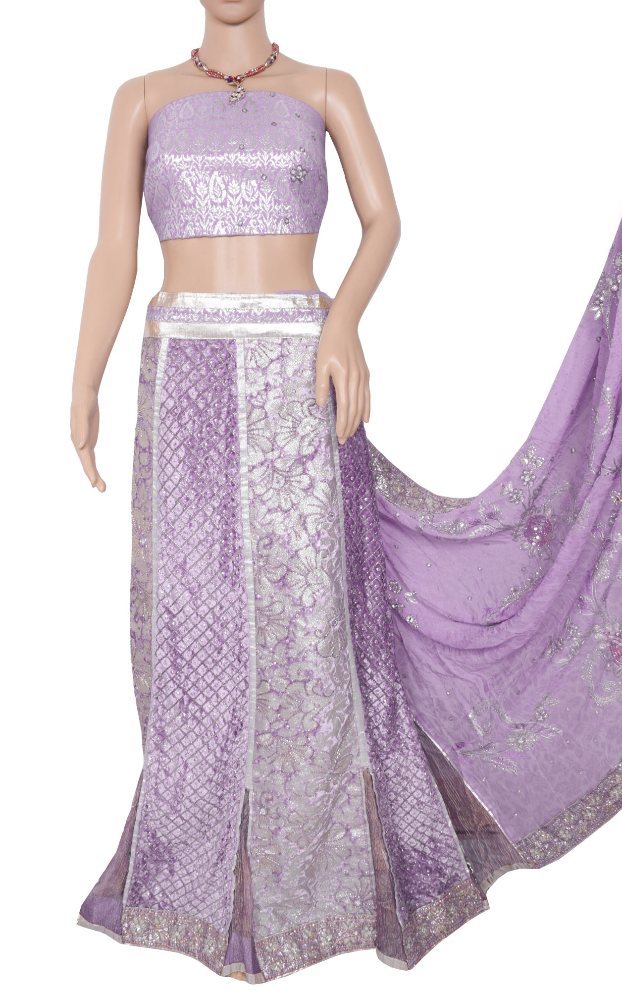 Sushila Vintage Lavender Designer Saree Georgette Silk Sari with Blouse Fabric