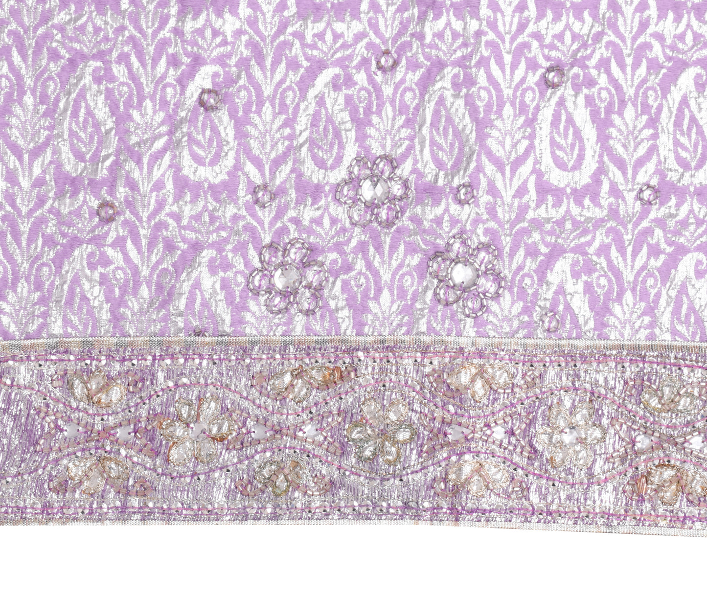 Sushila Vintage Lavender Designer Saree Georgette Silk Sari with Blouse Fabric
